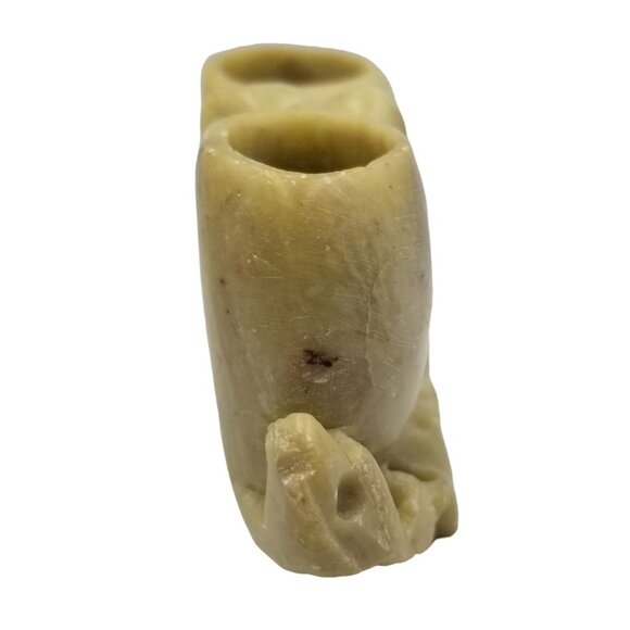 Vintage Chinese Carved Stone Double Vase With Floral Motif - Picture 3 of 12